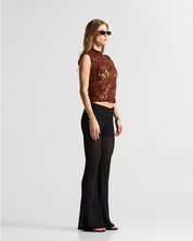 Sleevless Lace Top Cafe/Vino