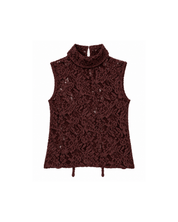Sleevless Lace Top Cafe/Vino