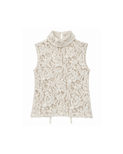Sleevless Lace Top Beige
