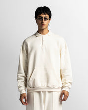 Polo Sweatshirt Oversize Beige
