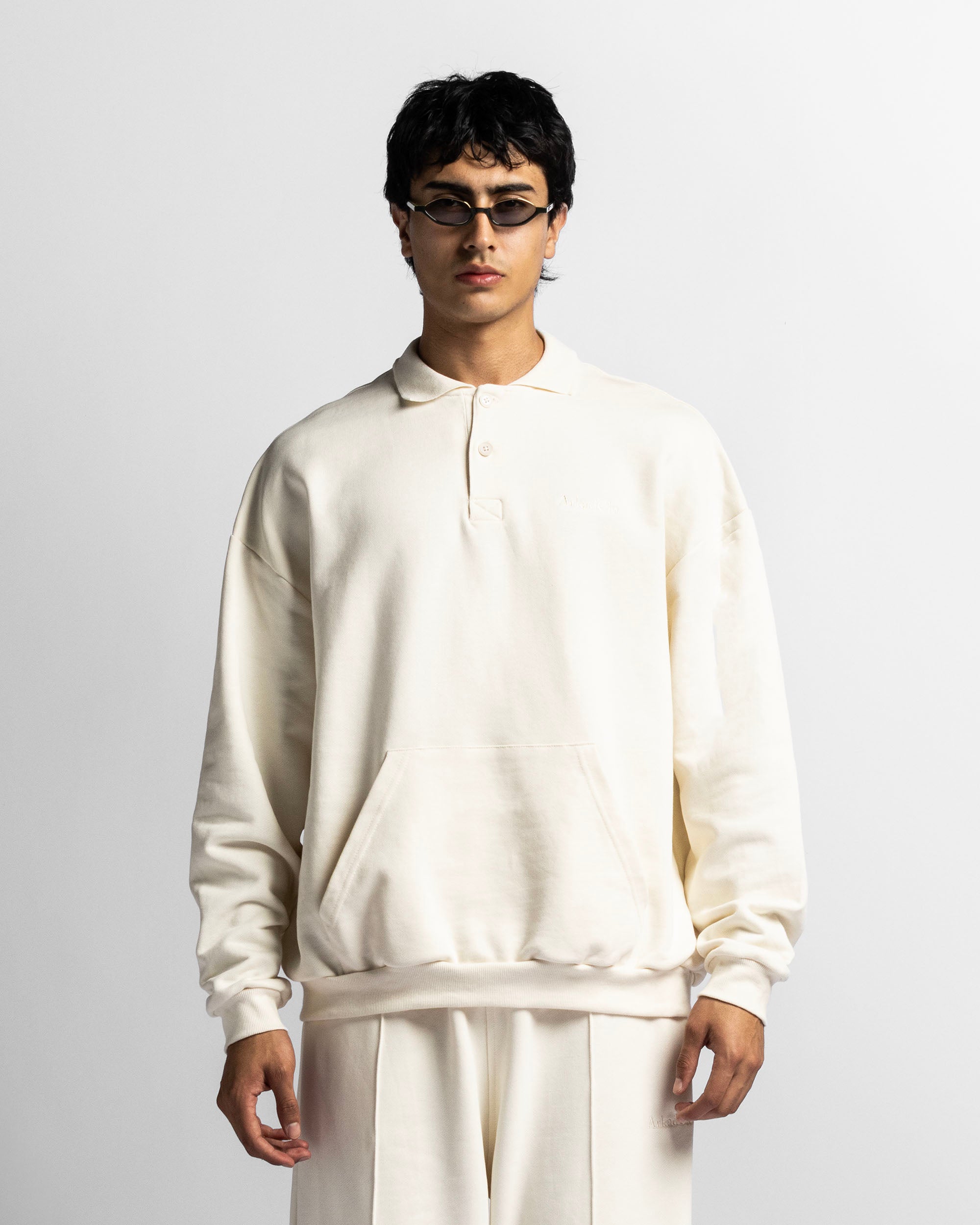 Polo Sweatshirt Oversize Beige