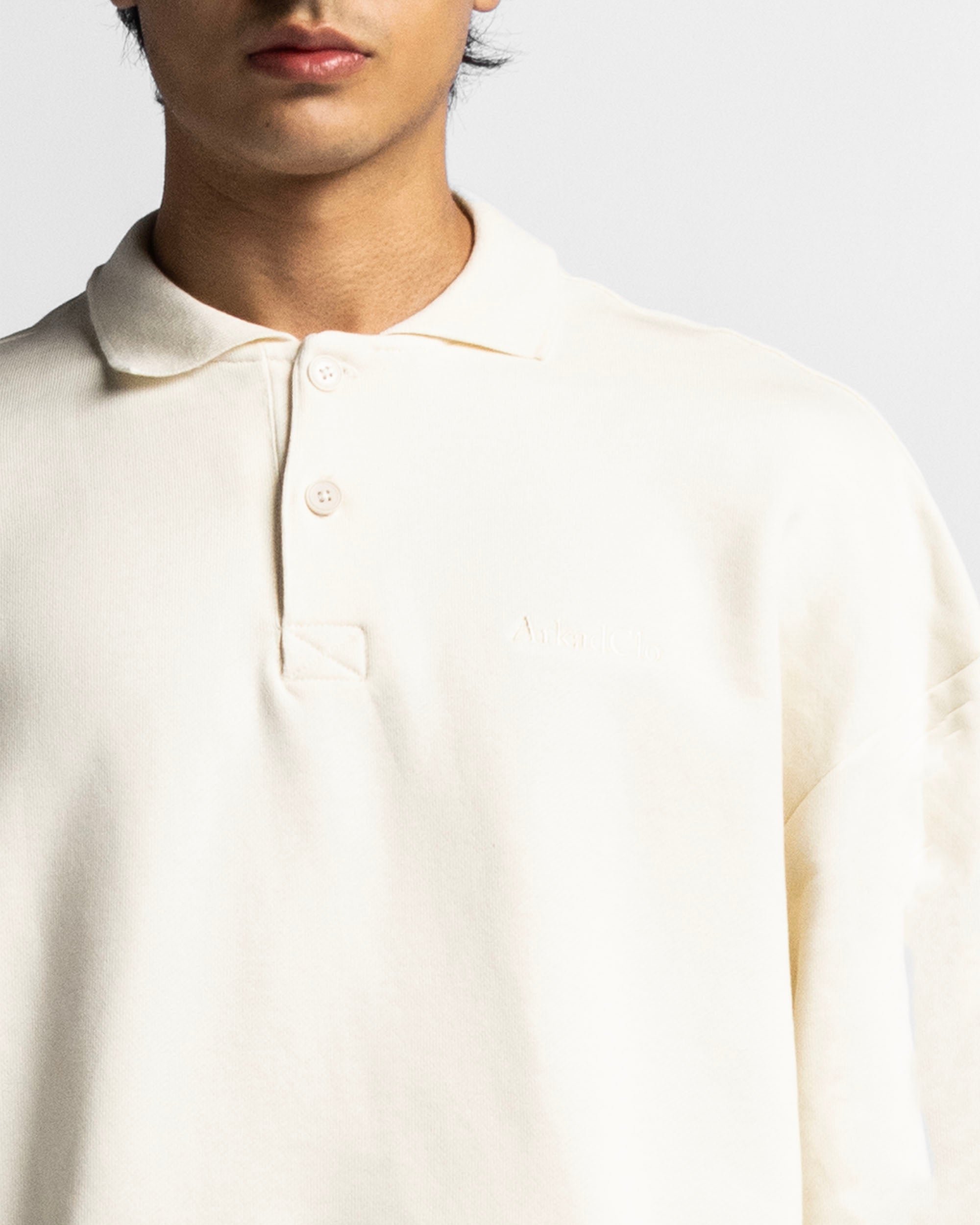Polo Sweatshirt Oversize Beige