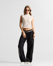 Sleevless Lace Top Beige