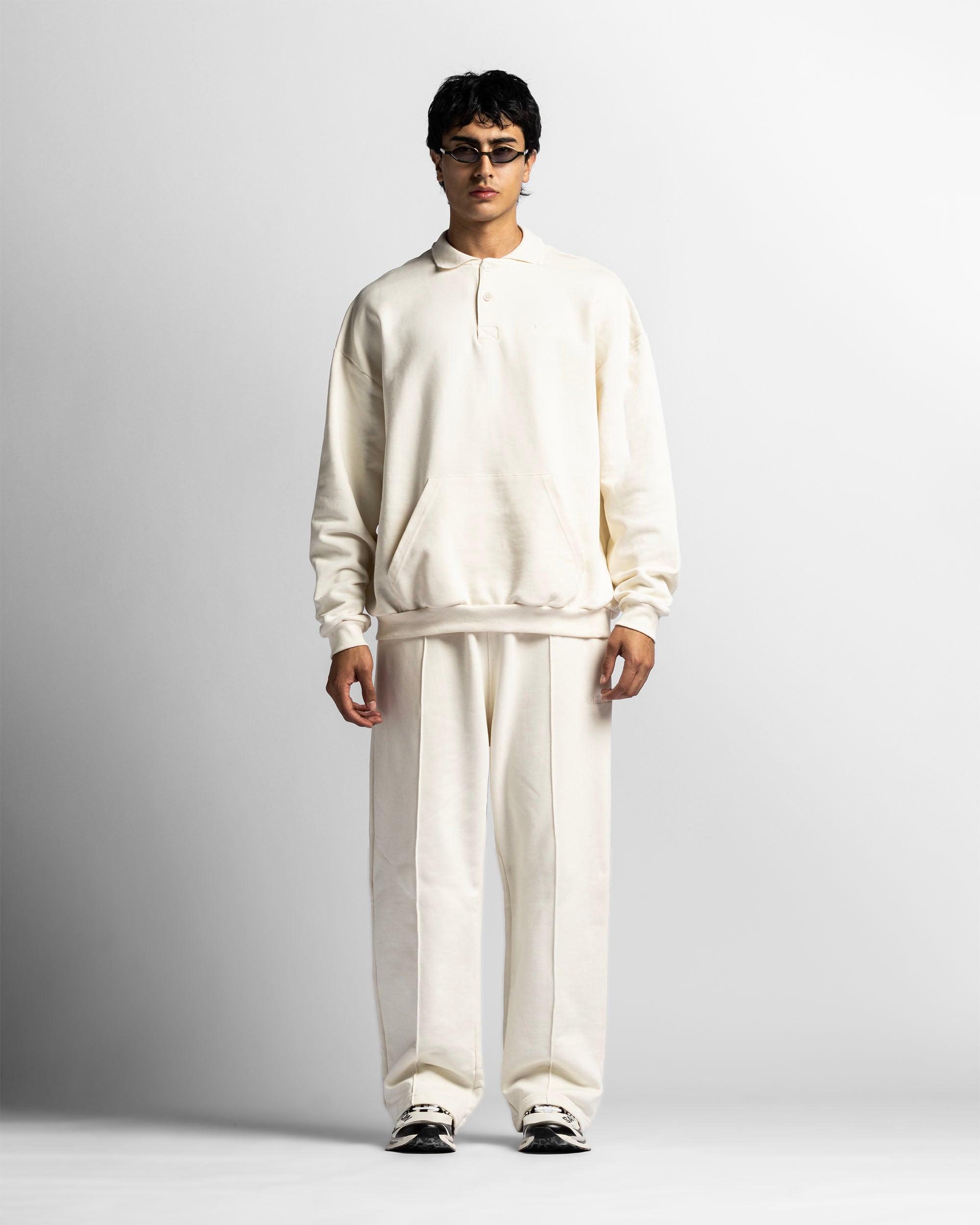 Polo Sweatshirt Oversize Beige