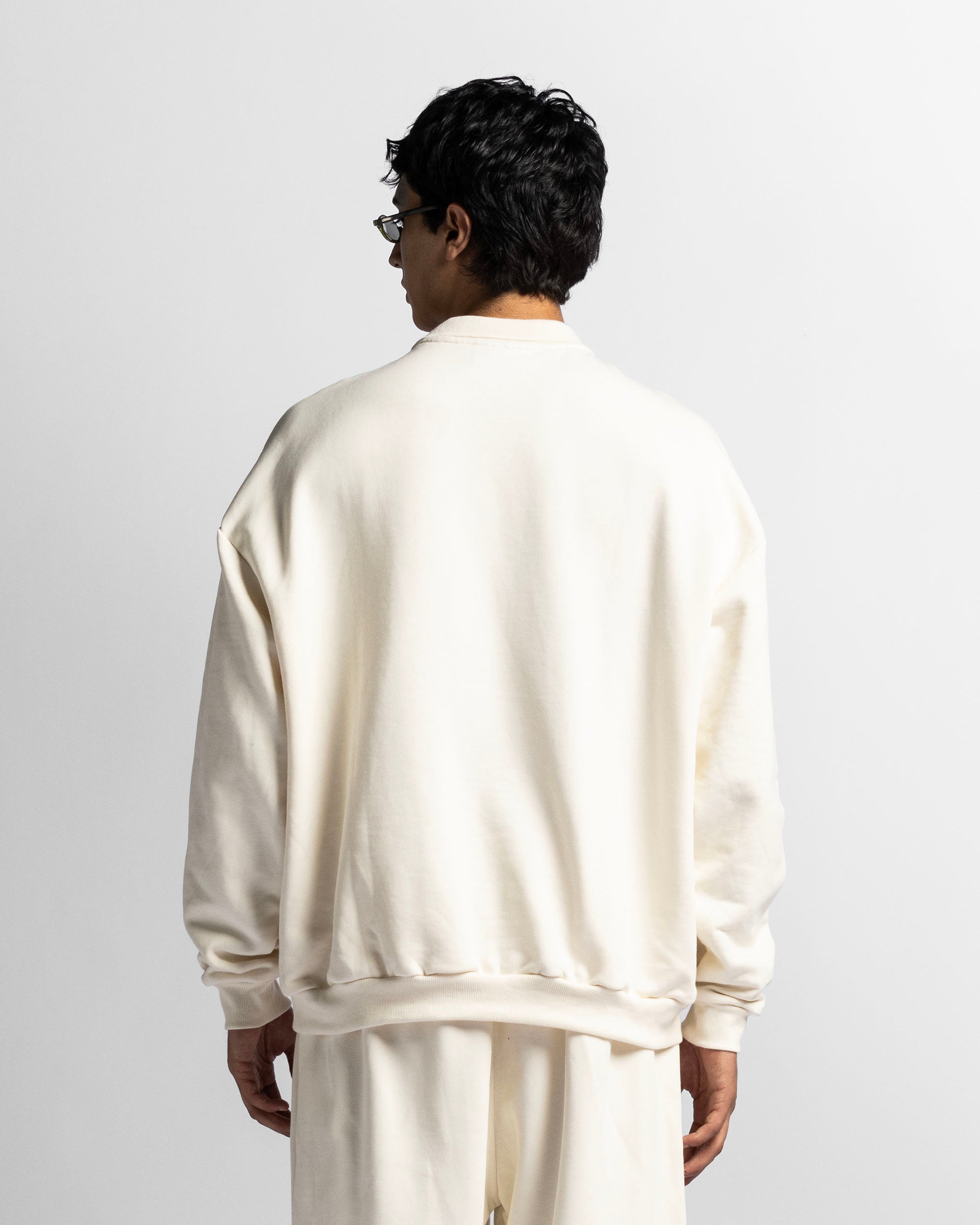 Polo Sweatshirt Oversize Beige