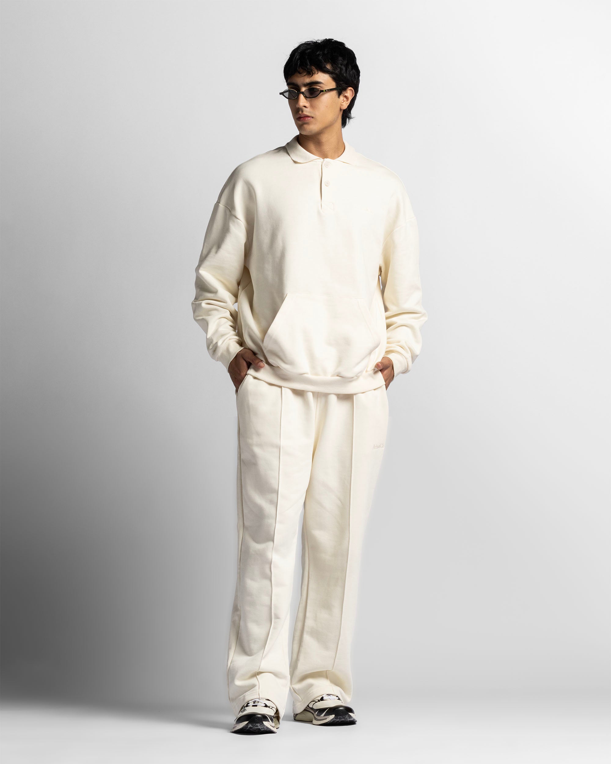 Polo Sweatshirt Oversize Beige