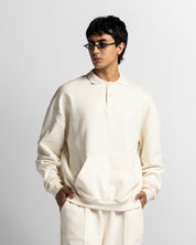 Polo Sweatshirt Oversize Beige
