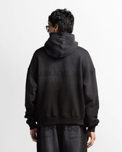 Washed Hoodie Negro Remaches