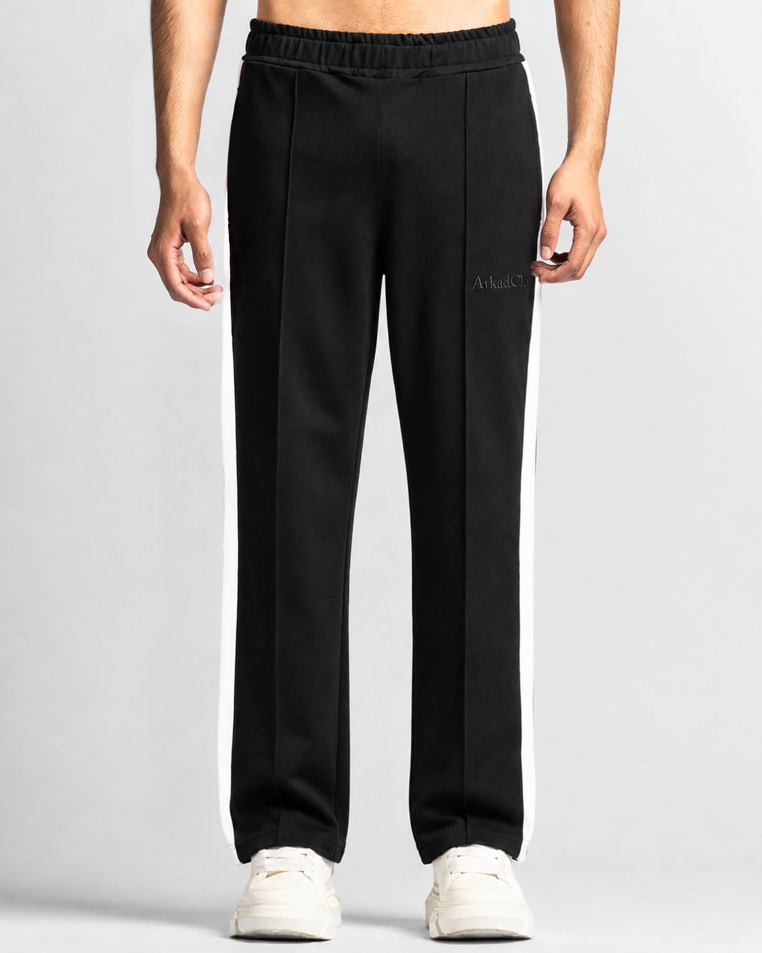 Pintuck Pant Negro Con Blanco
