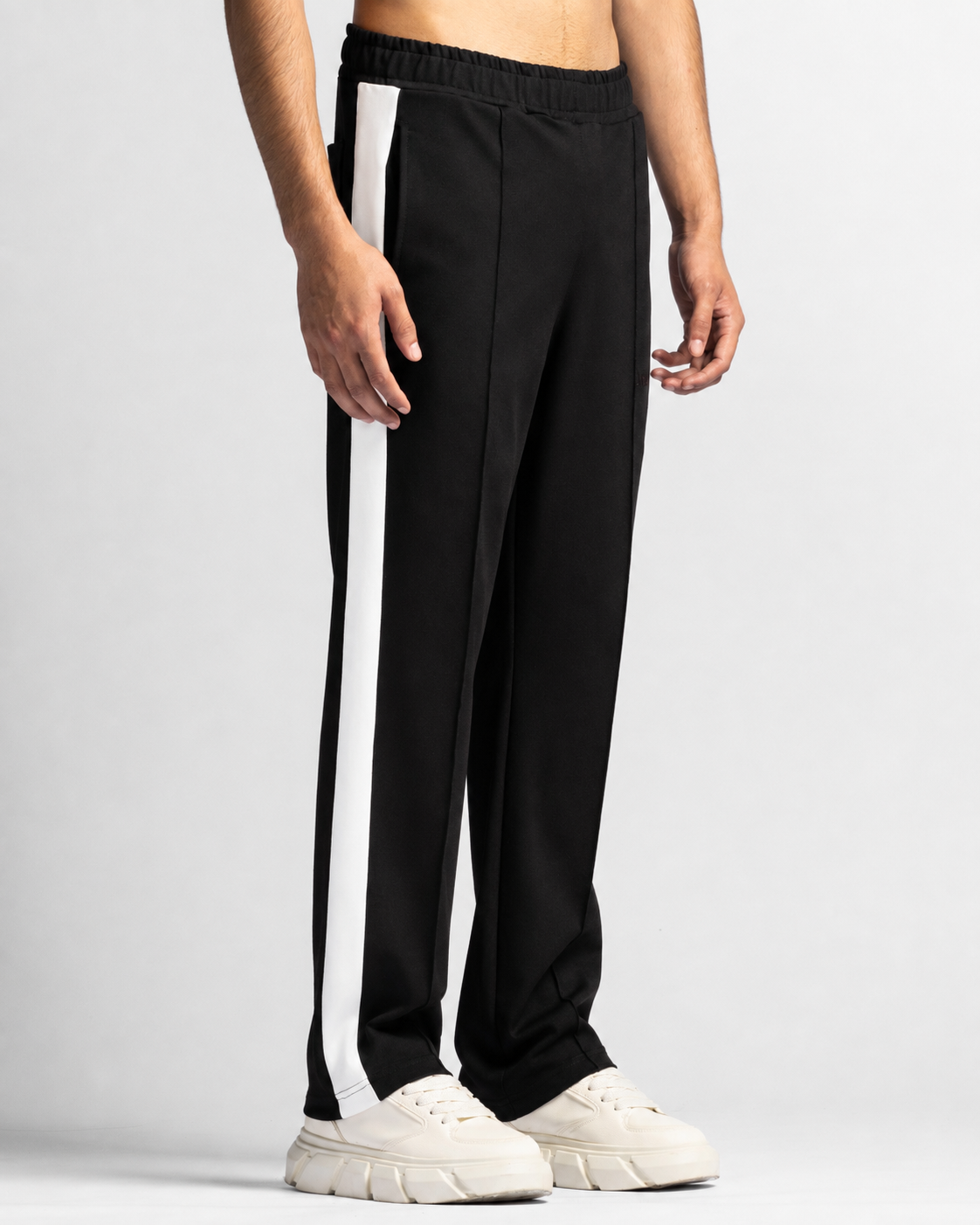 Pintuck Pant Negro Con Blanco