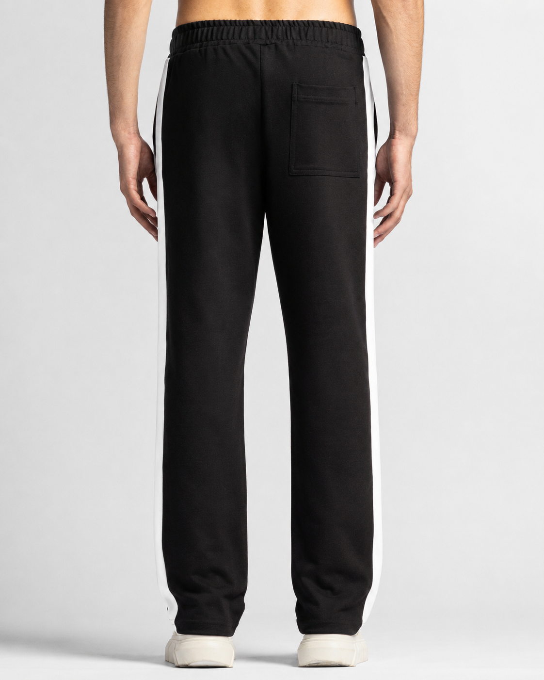 Pintuck Pant Negro Con Blanco