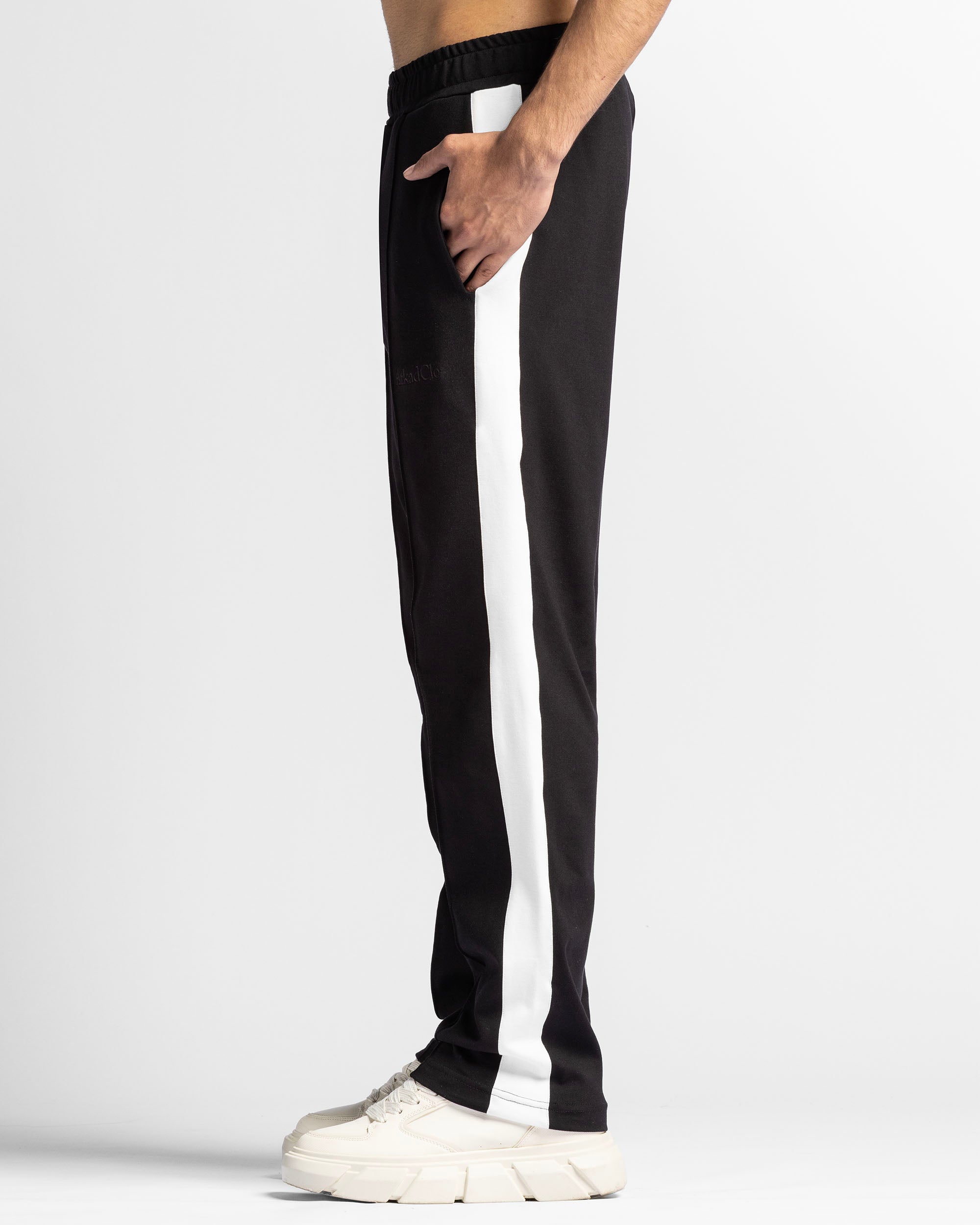 Pintuck Pant Negro Con Blanco