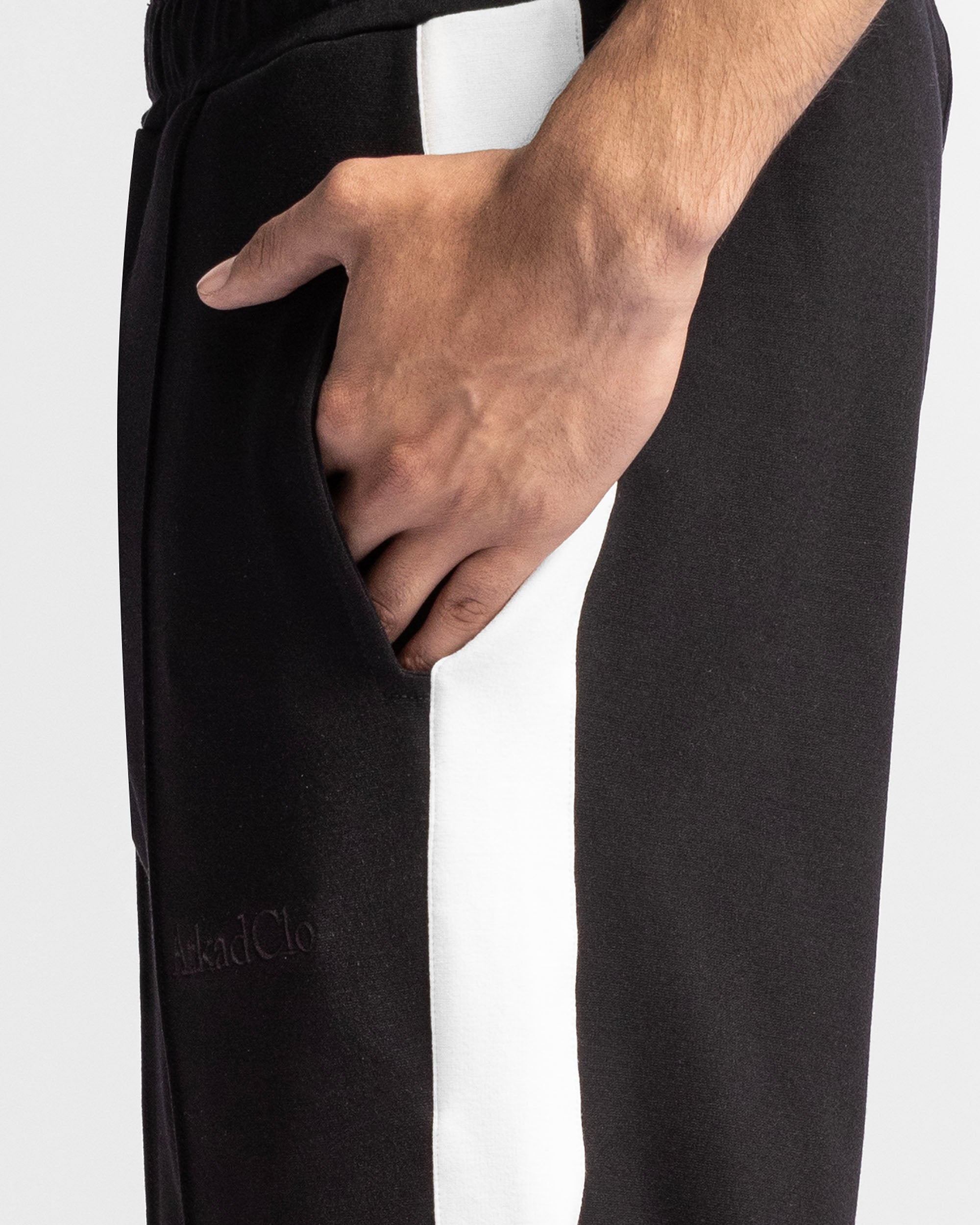 Pintuck Pant Negro Con Blanco