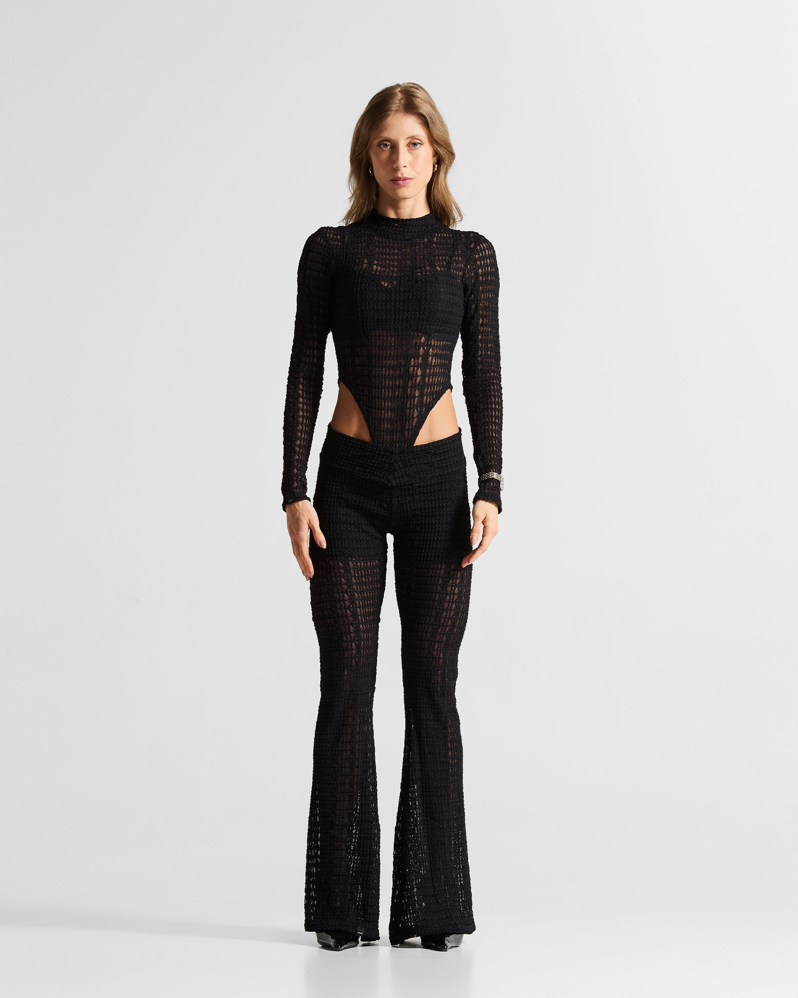Black Lace Pant Mujer