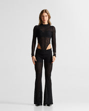 Black Lace Pant Mujer