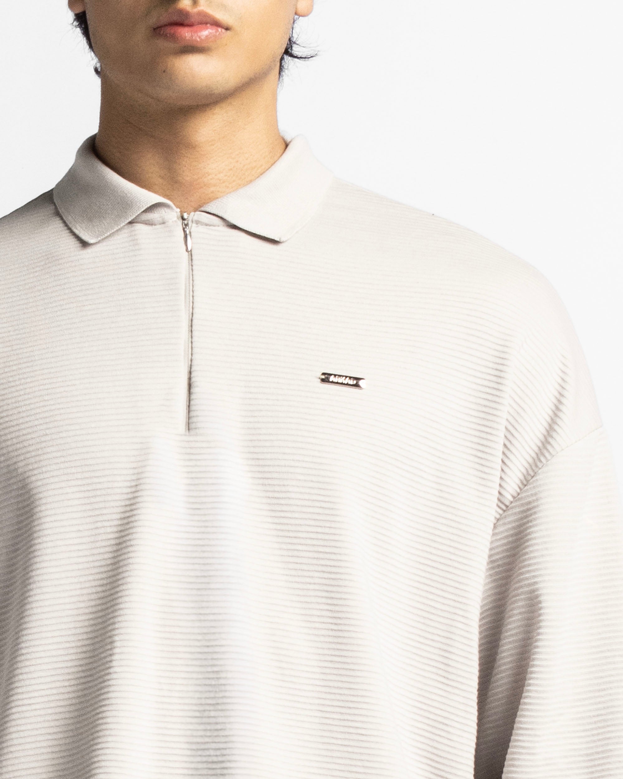 Zip Polo Gris