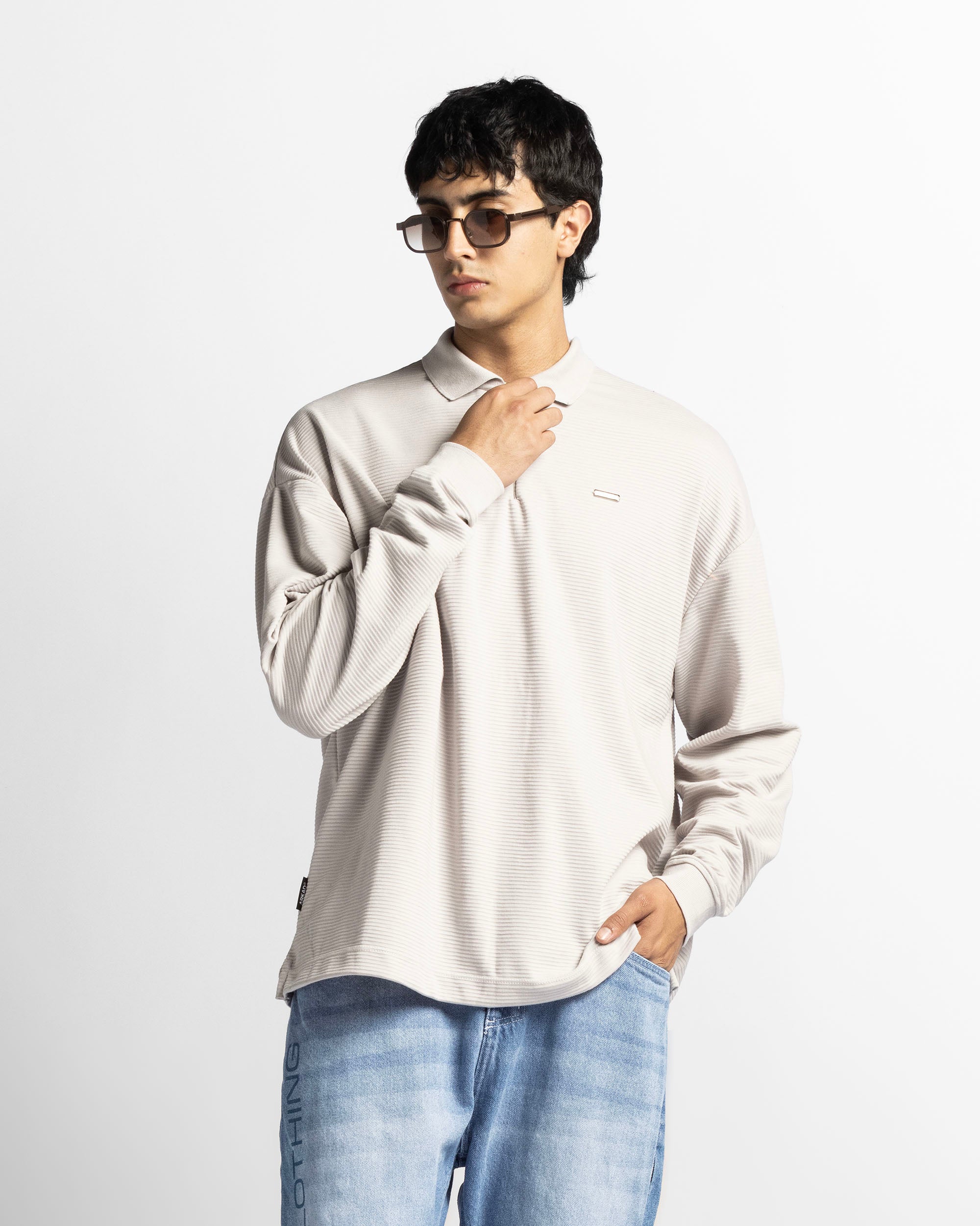 Zip Polo Gris