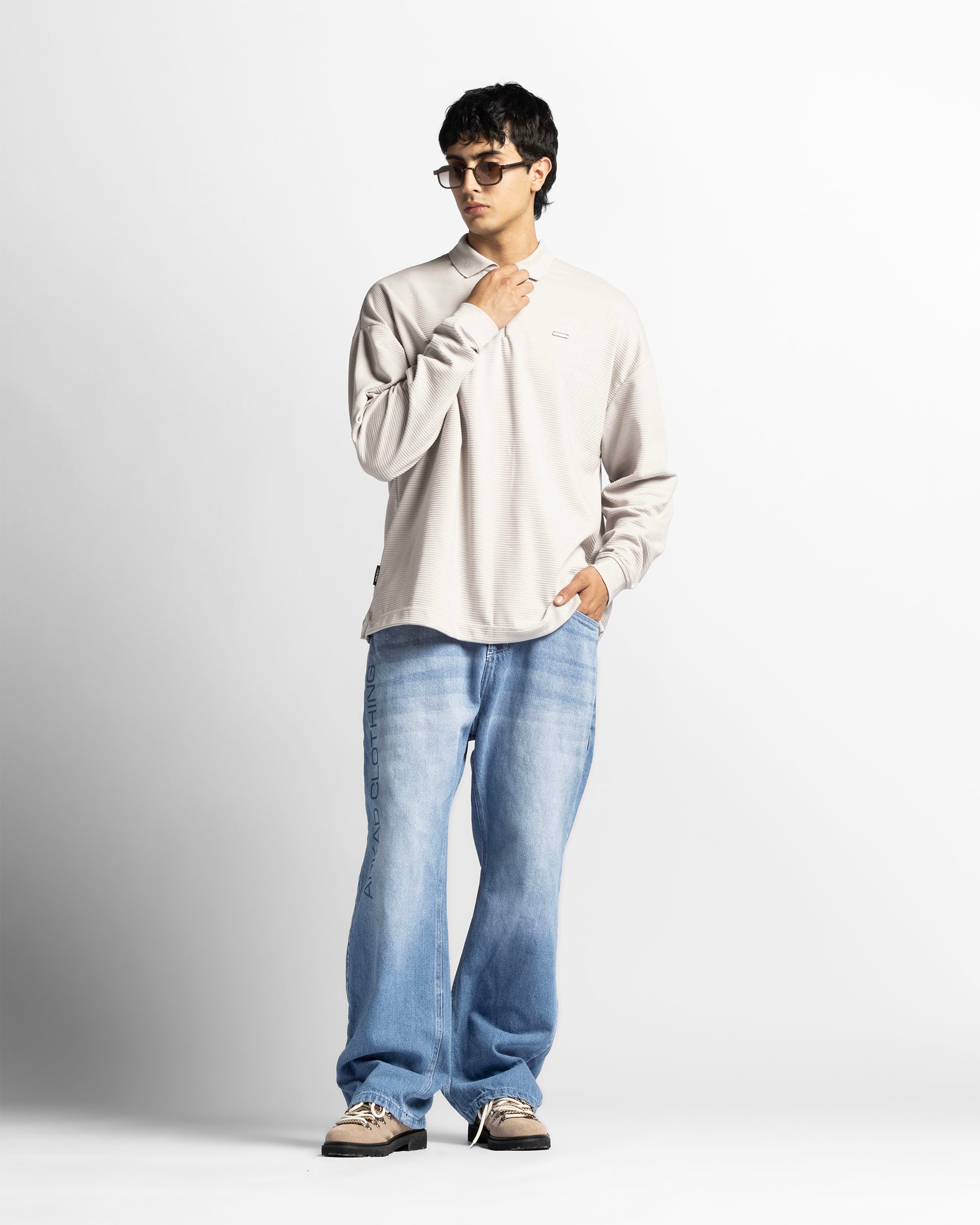 Zip Polo Gris