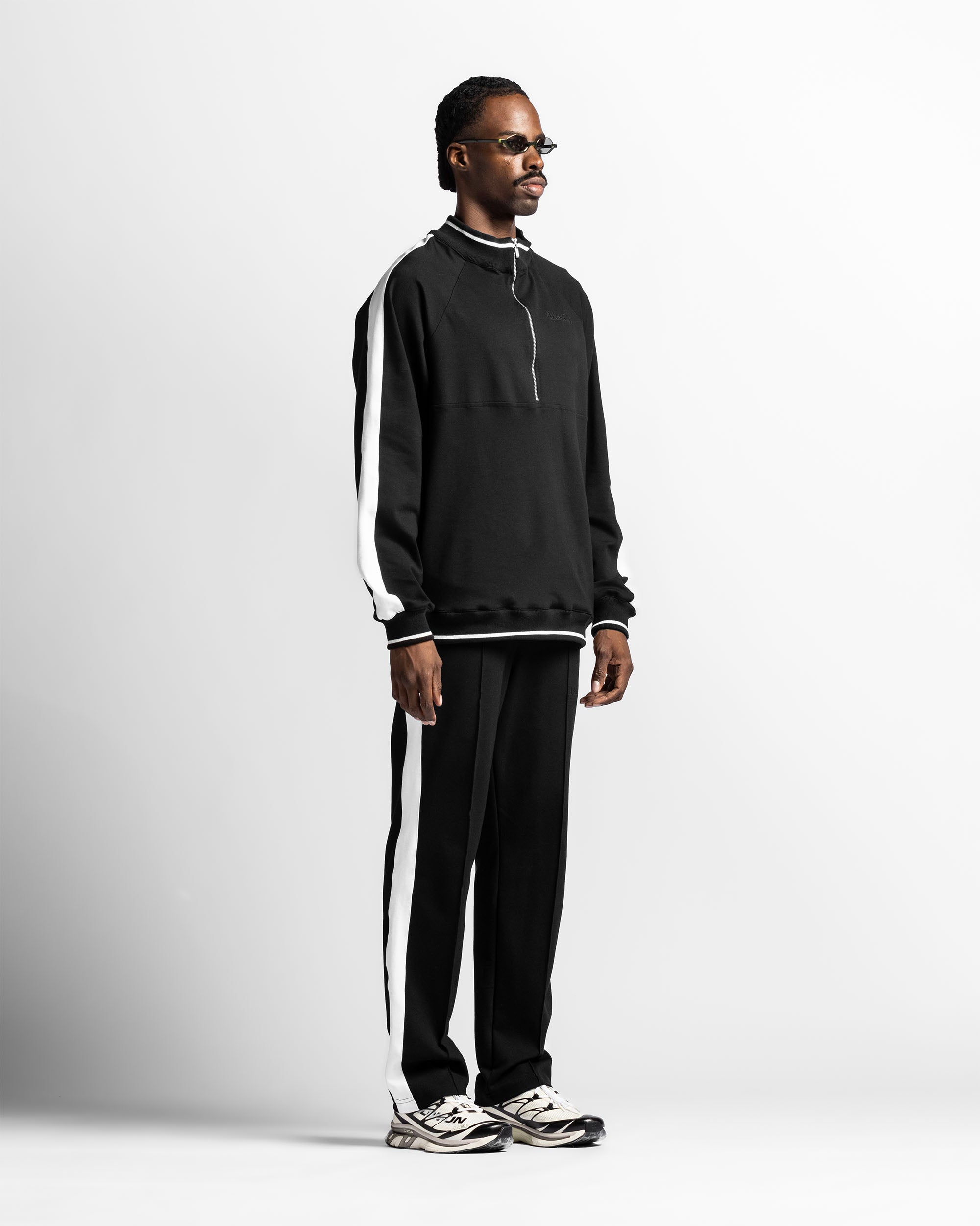 Pintuck Pant Negro Con Blanco
