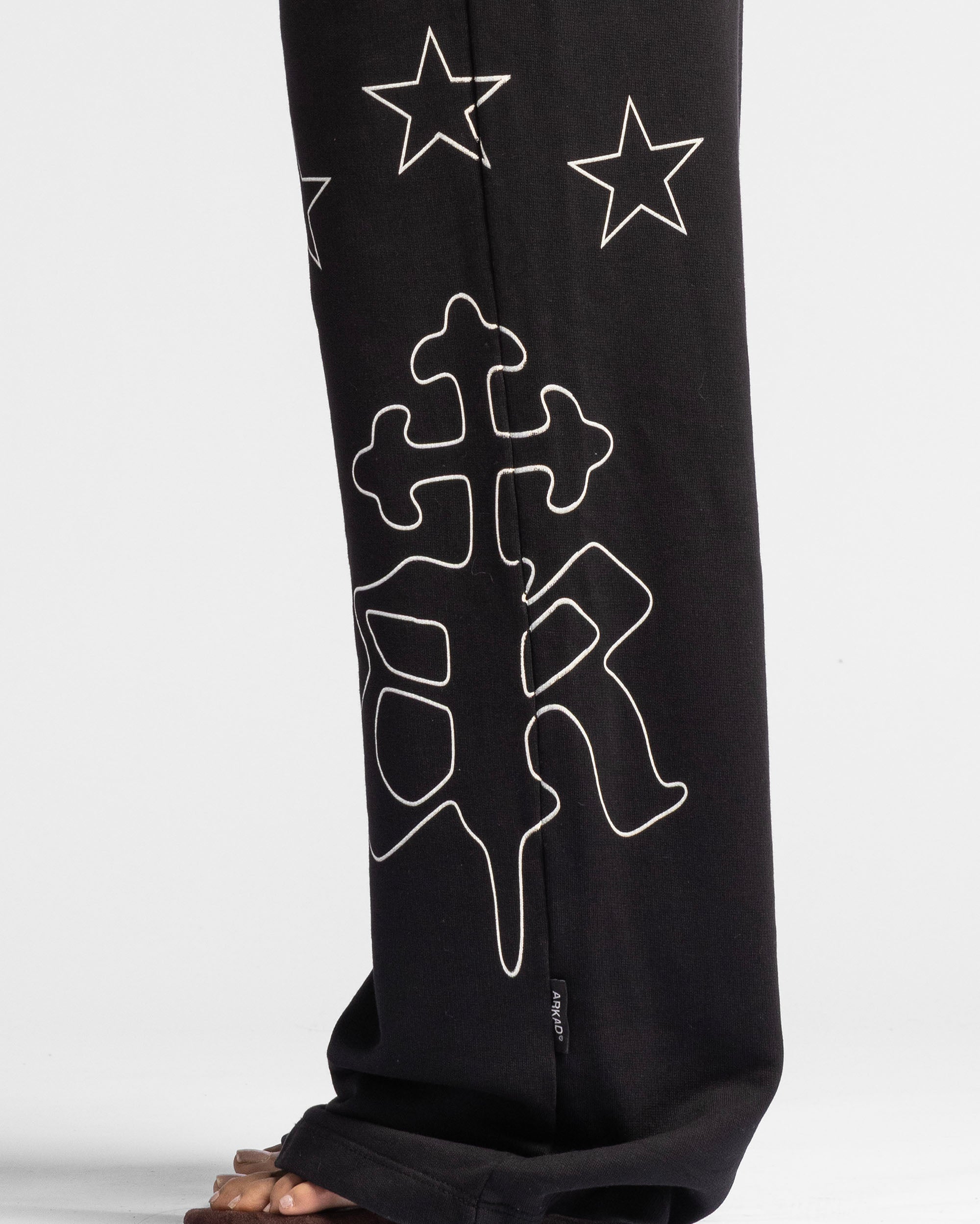 Washed Sweatpant Negra Con Rojo - Unisex