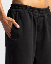 Washed Sweatpant Negra Con Rojo - Unisex