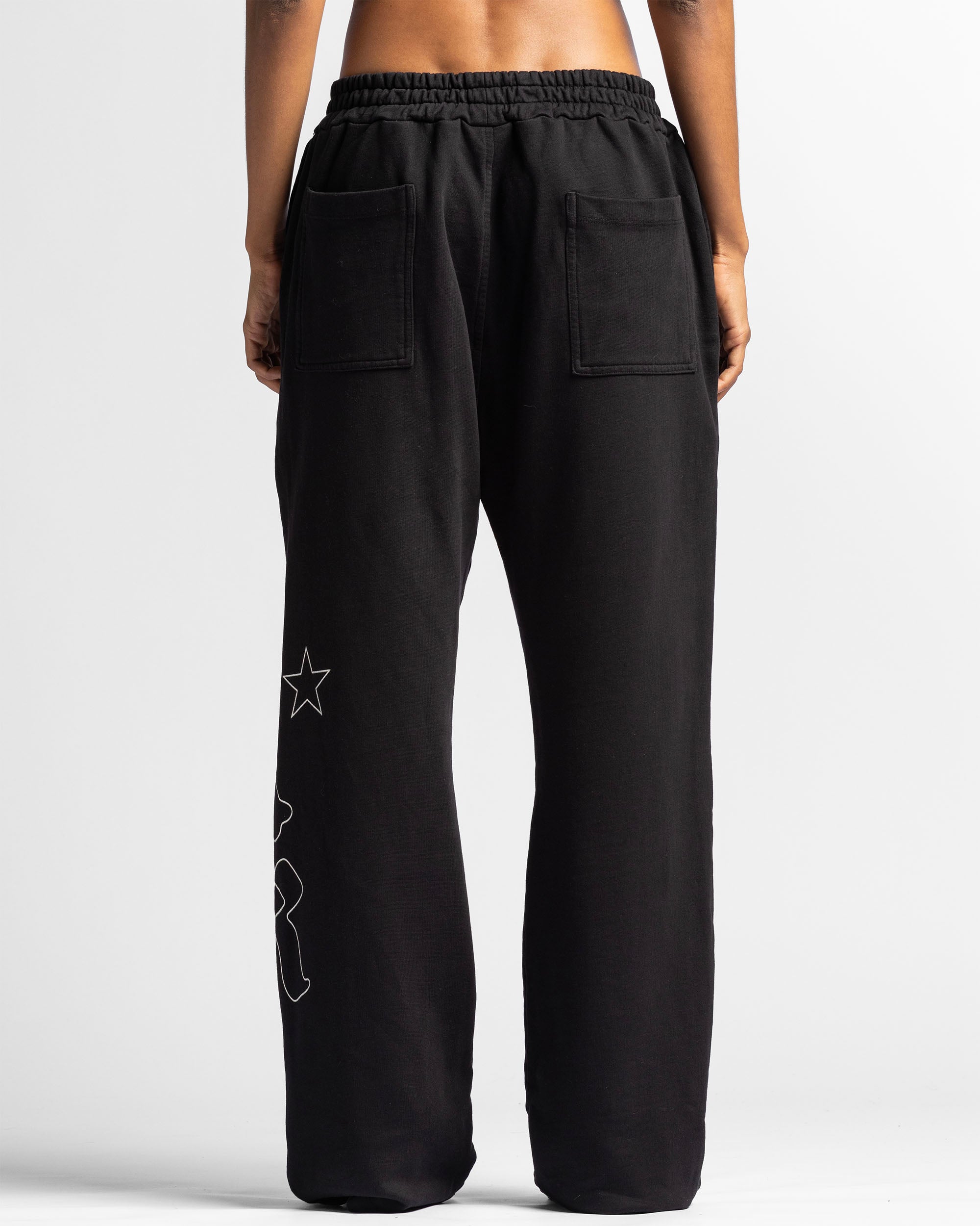 Washed Sweatpant Negra Con Rojo - Unisex
