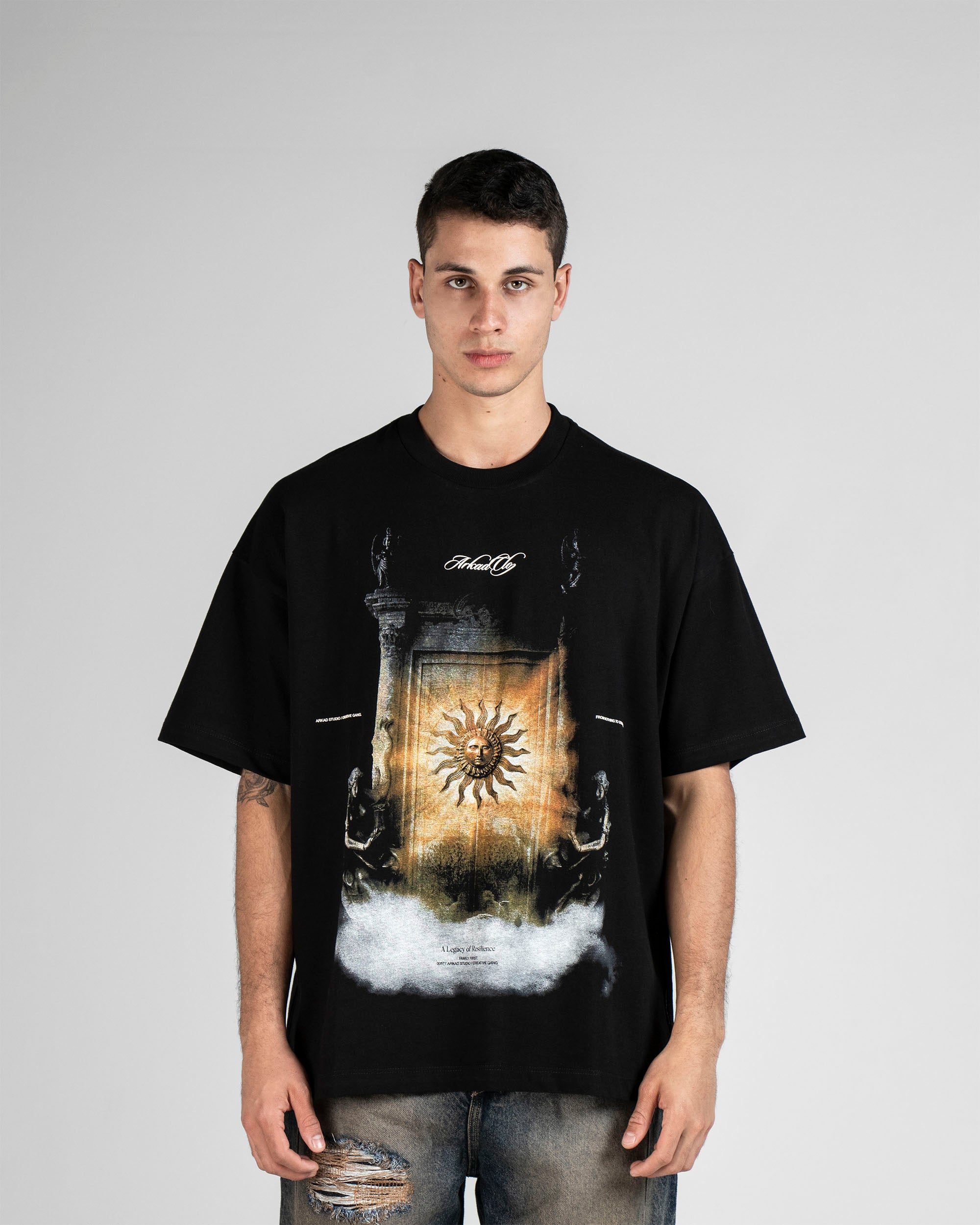 Tshirt Oversize Negra Sol