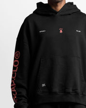 Graphic Hoodie Negro Con Rojo