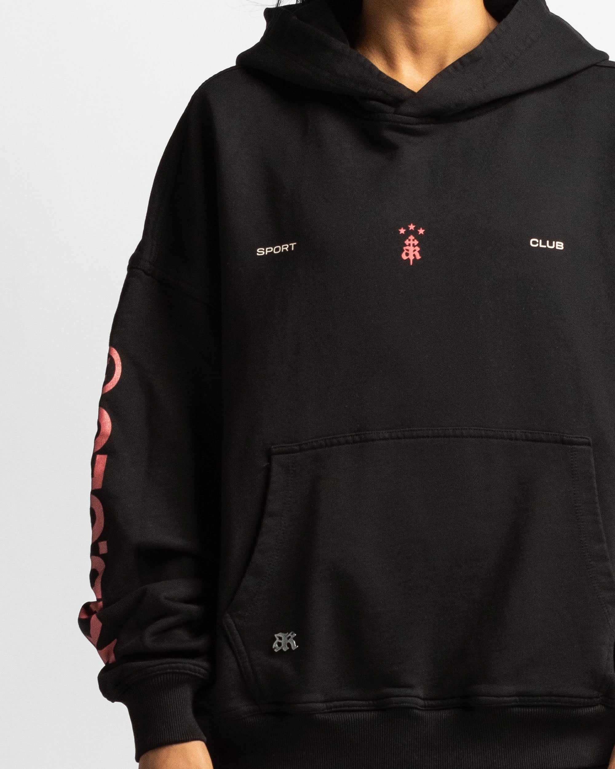 Graphic Hoodie Negro Con Rojo - Unisex