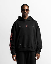 Graphic Hoodie Negro Con Rojo