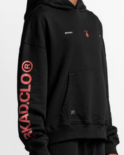 Graphic Hoodie Negro Con Rojo