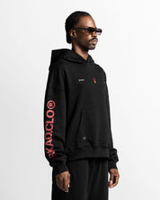 Graphic Hoodie Negro Con Rojo