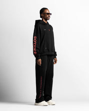 Washed Sweatpant Negra Con Rojo Nato