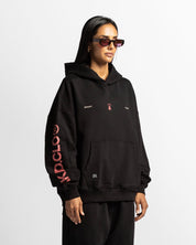 Graphic Hoodie Negro Con Rojo - Unisex