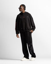 Graphic Hoodie Negro Con Rojo