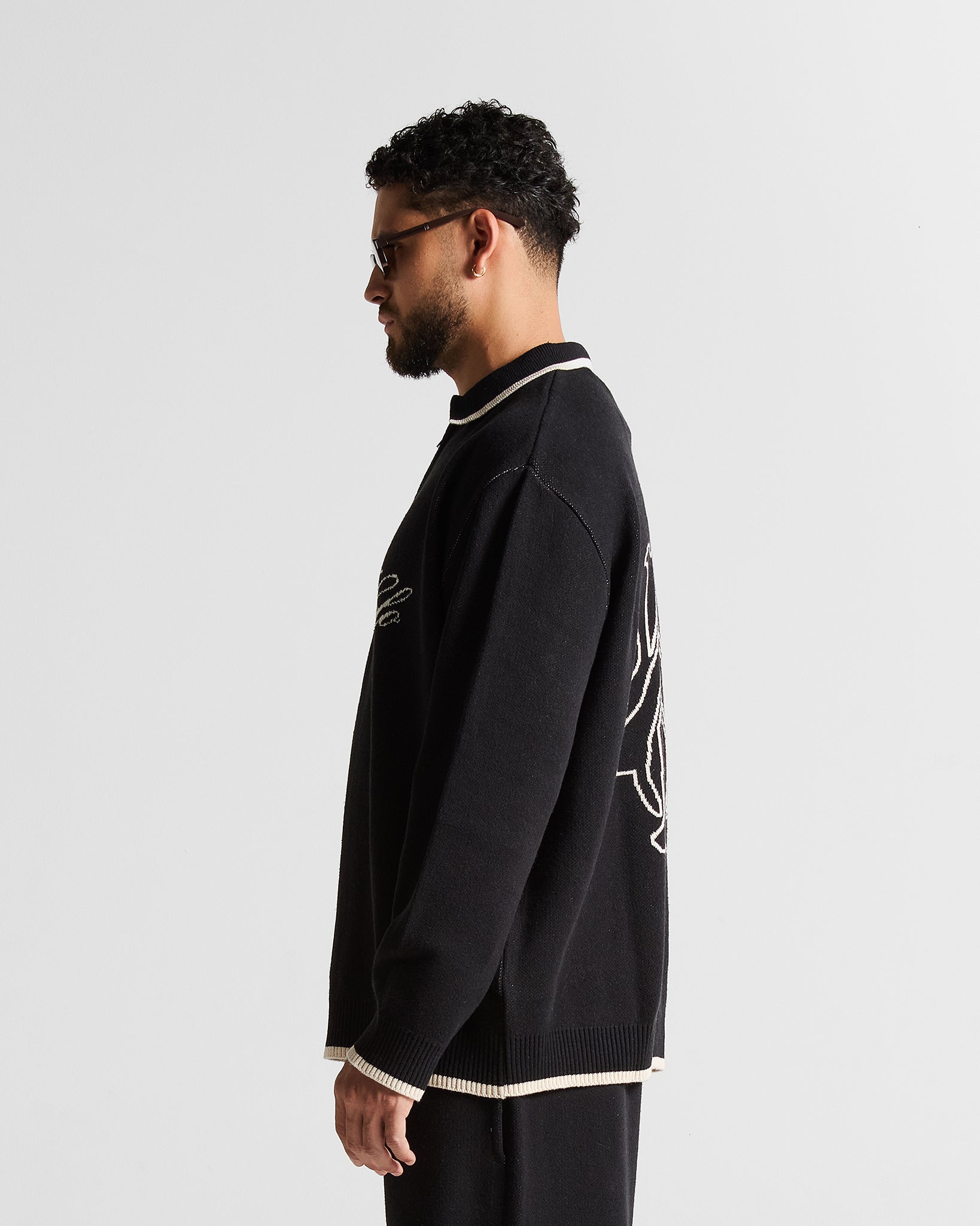 Knit Swearter Hustler Negro