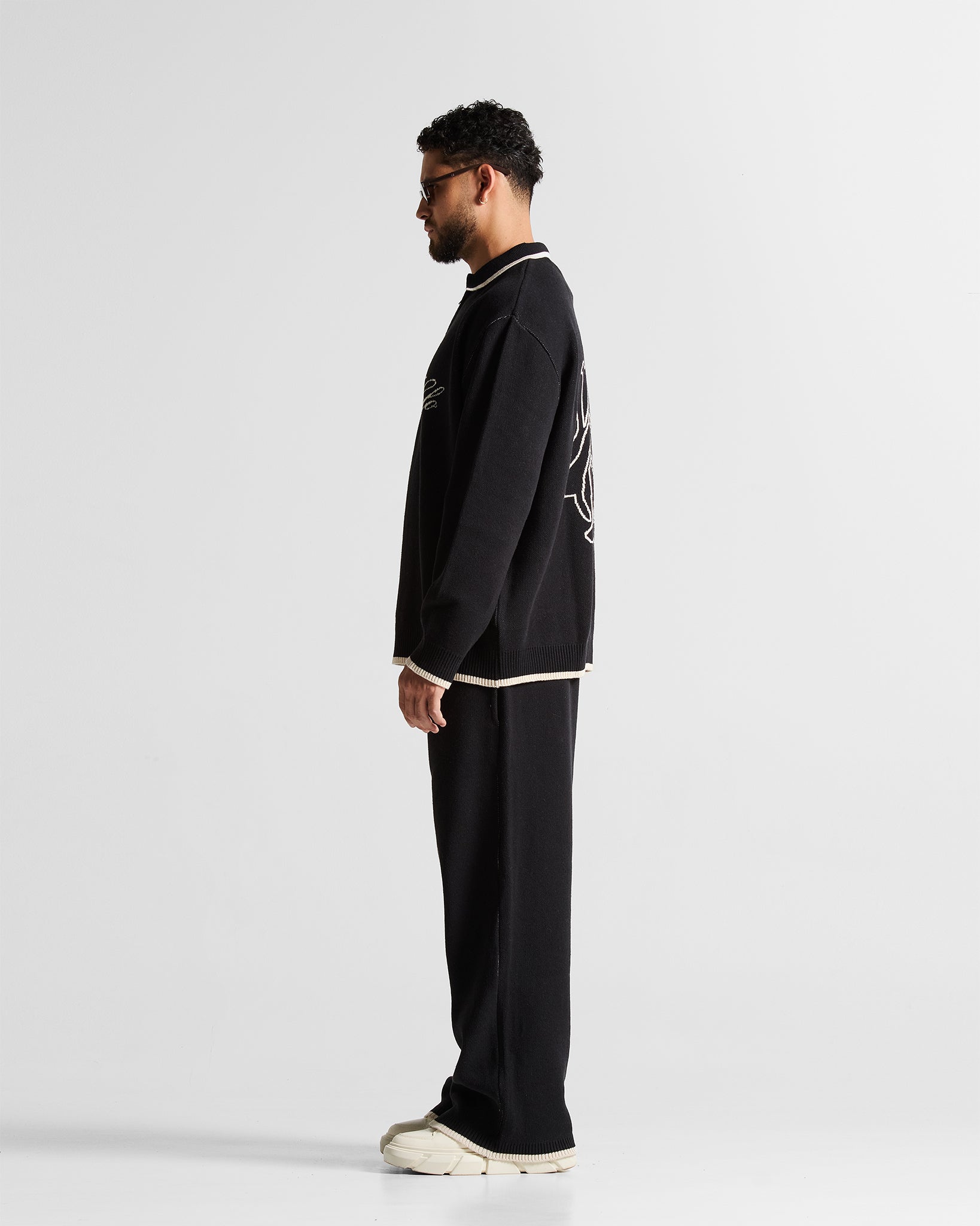 Knit Swearter Hustler Negro
