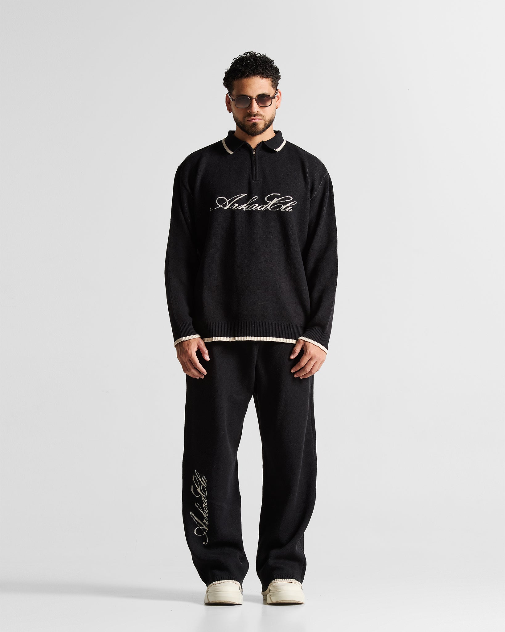 Knit Swearter Hustler Negro