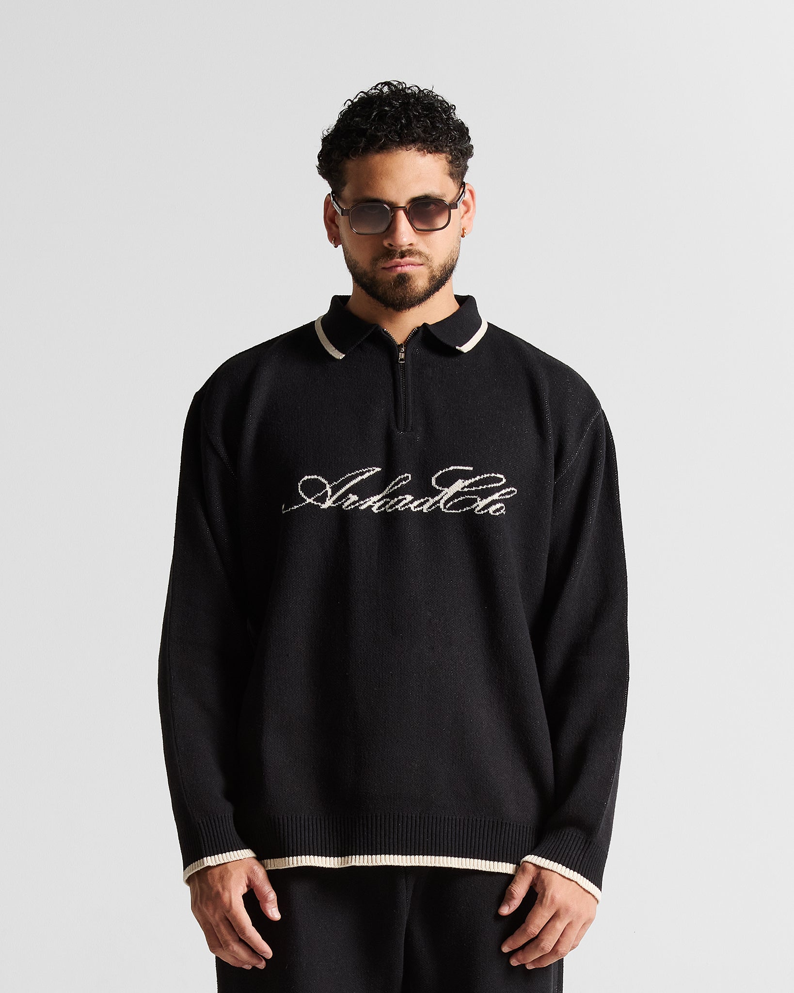 Knit Swearter Hustler Negro
