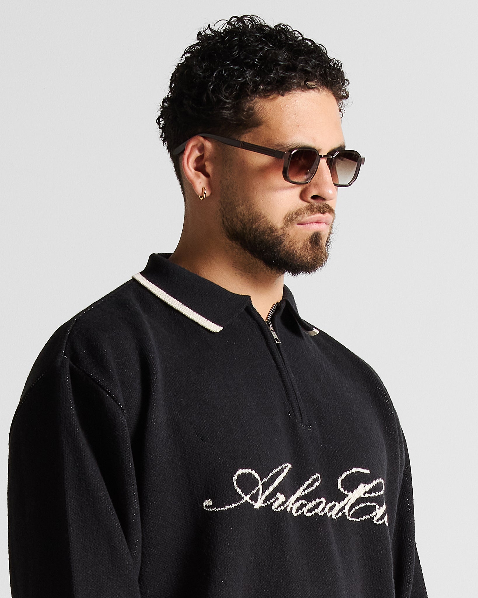 Knit Swearter Hustler Negro