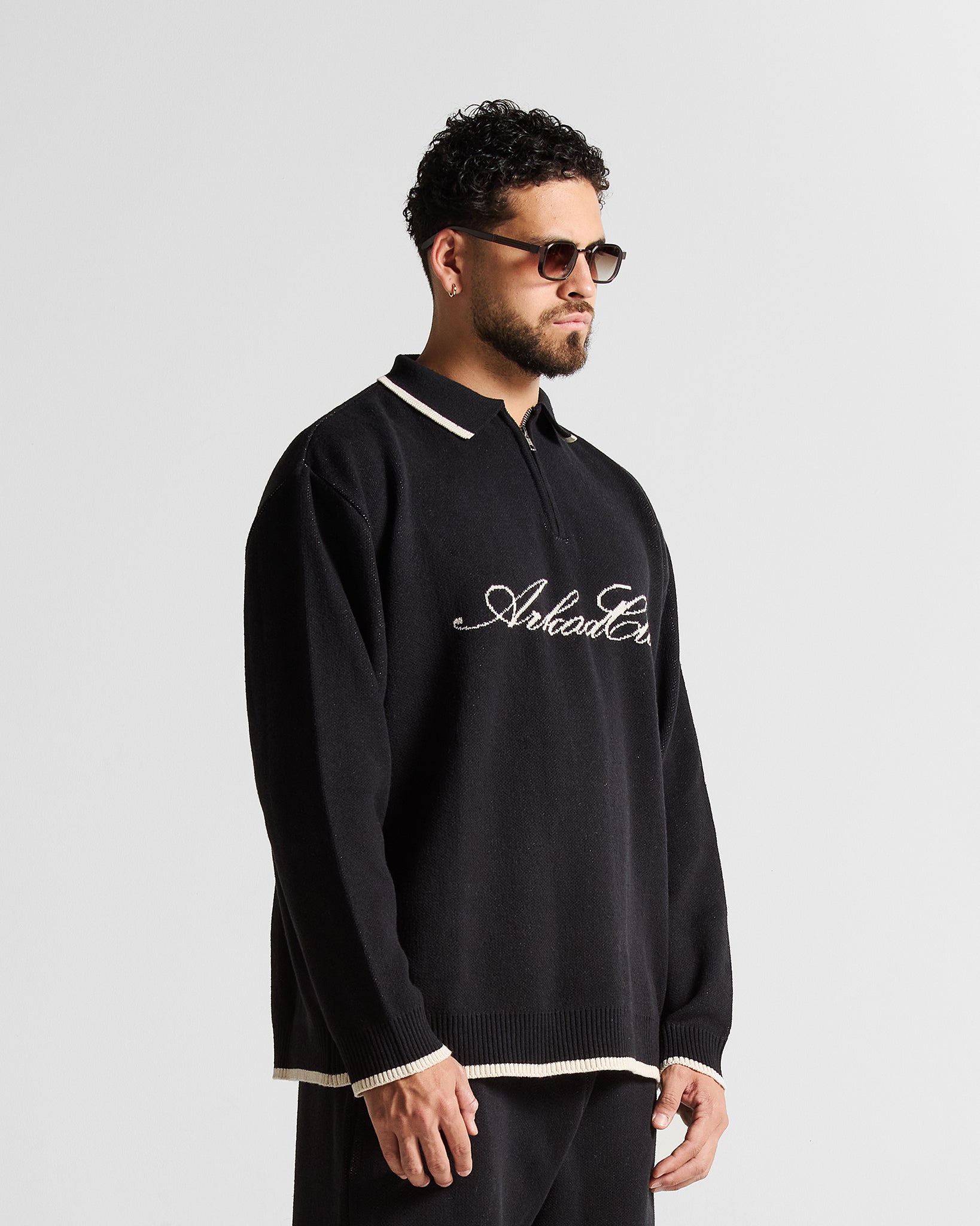 Knit Swearter Hustler Negro