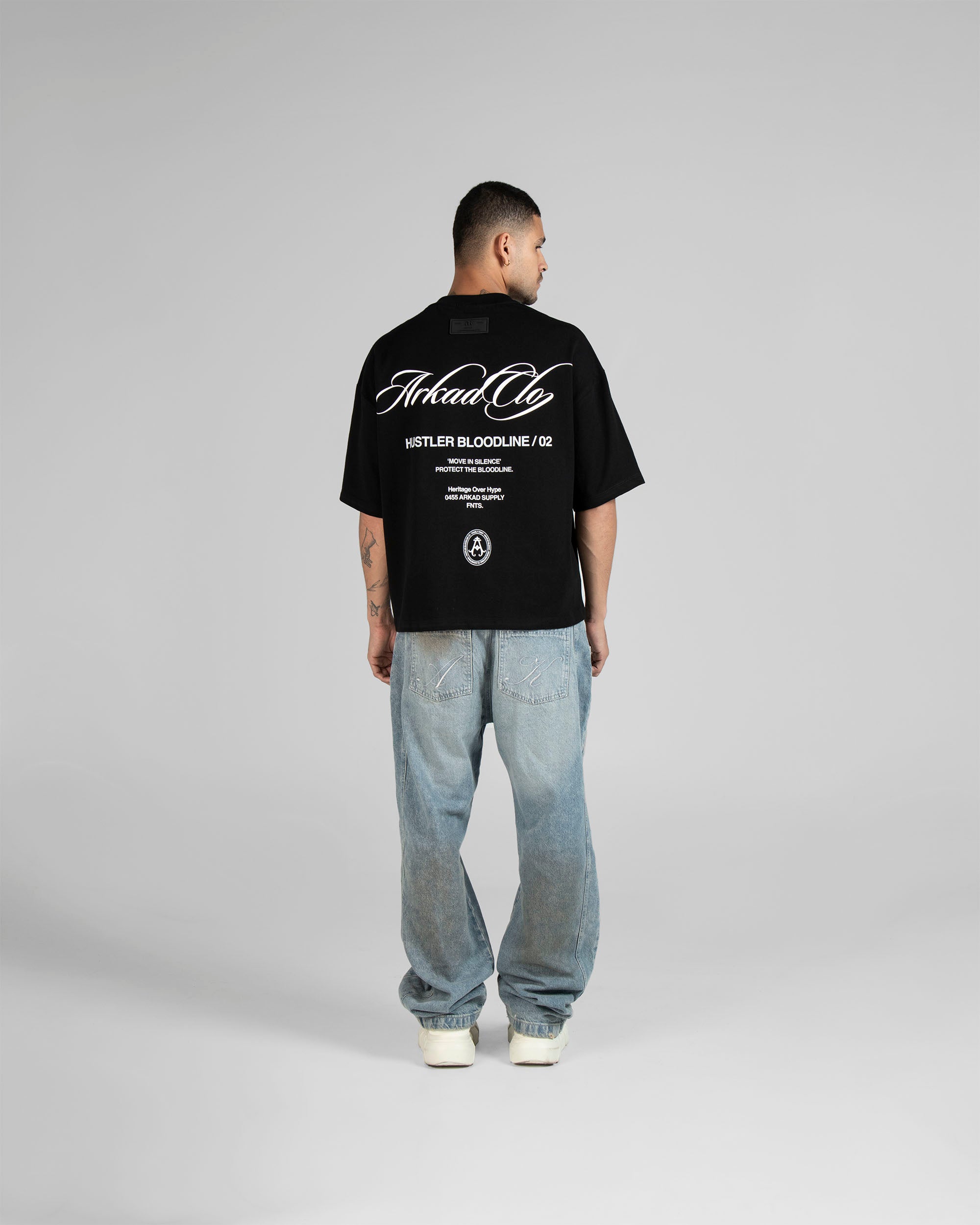 Tshirt Boxy Fit Negra Hustler