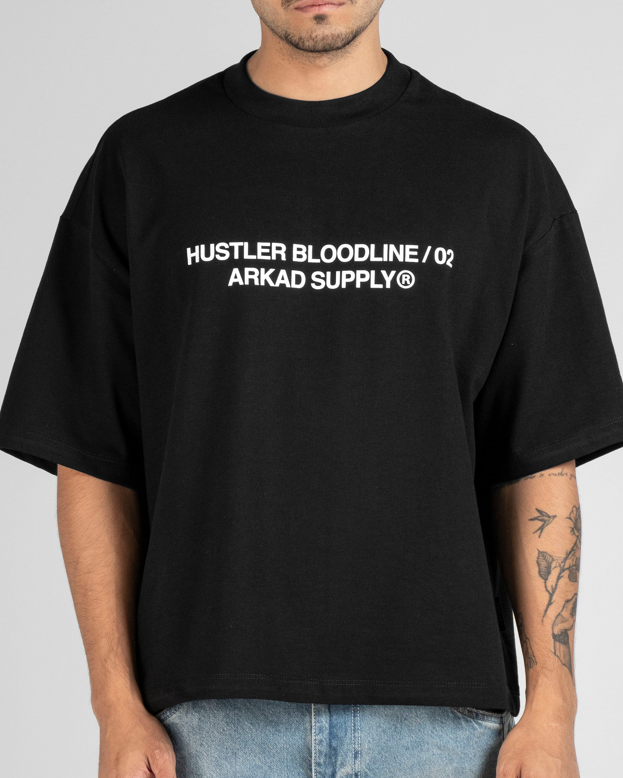 Tshirt Boxy Fit Negra Hustler