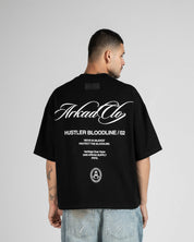 Tshirt Boxy Fit Negra Hustler