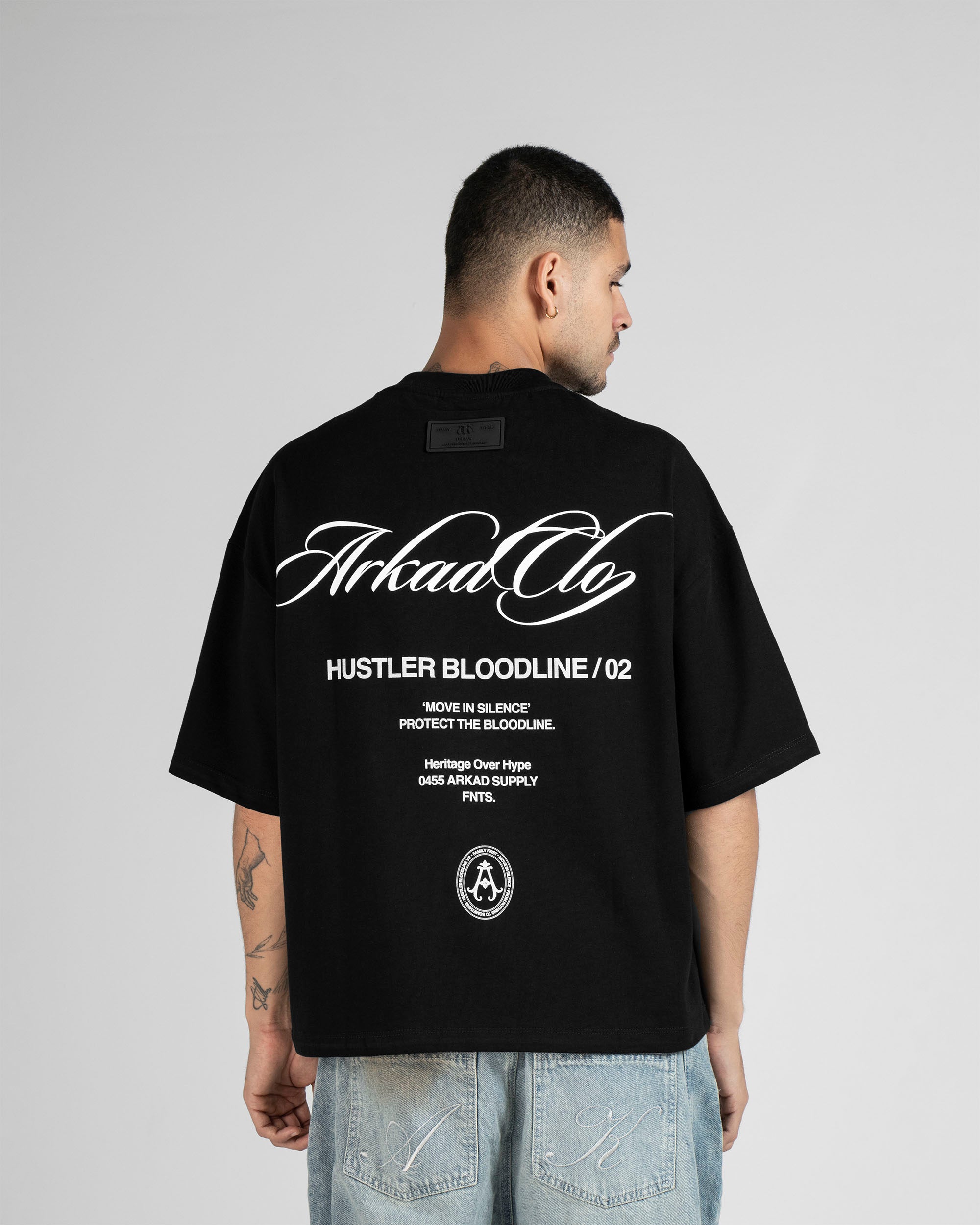 Tshirt Boxy Fit Negra Hustler