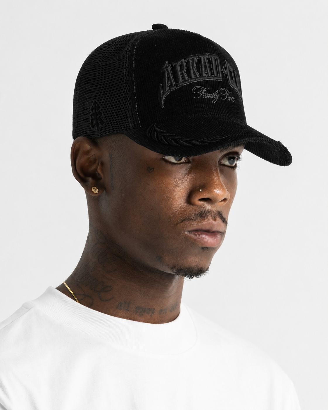Gorra Corduroy Negra Con Negro FF
