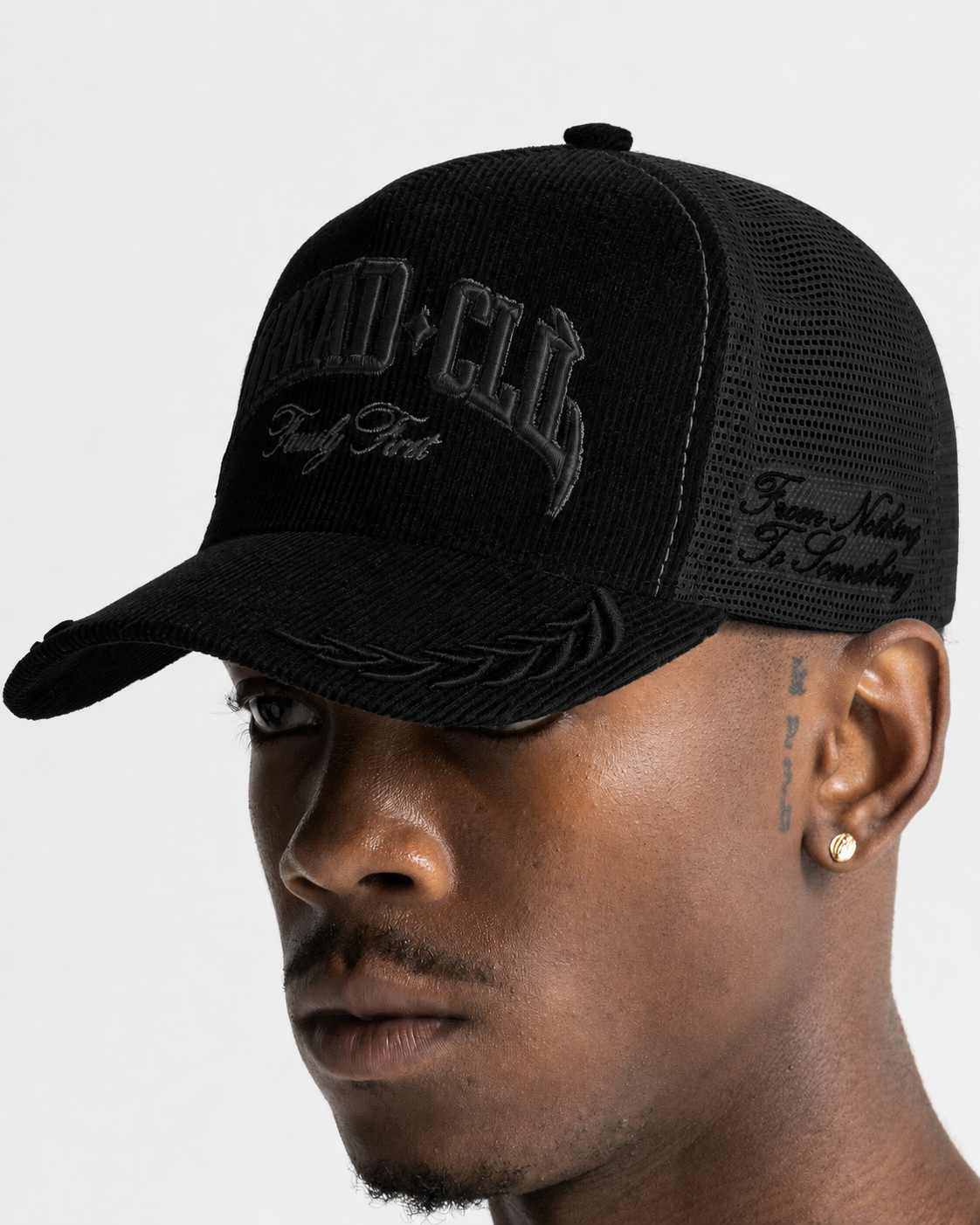 Gorra Corduroy Negra Con Negro FF
