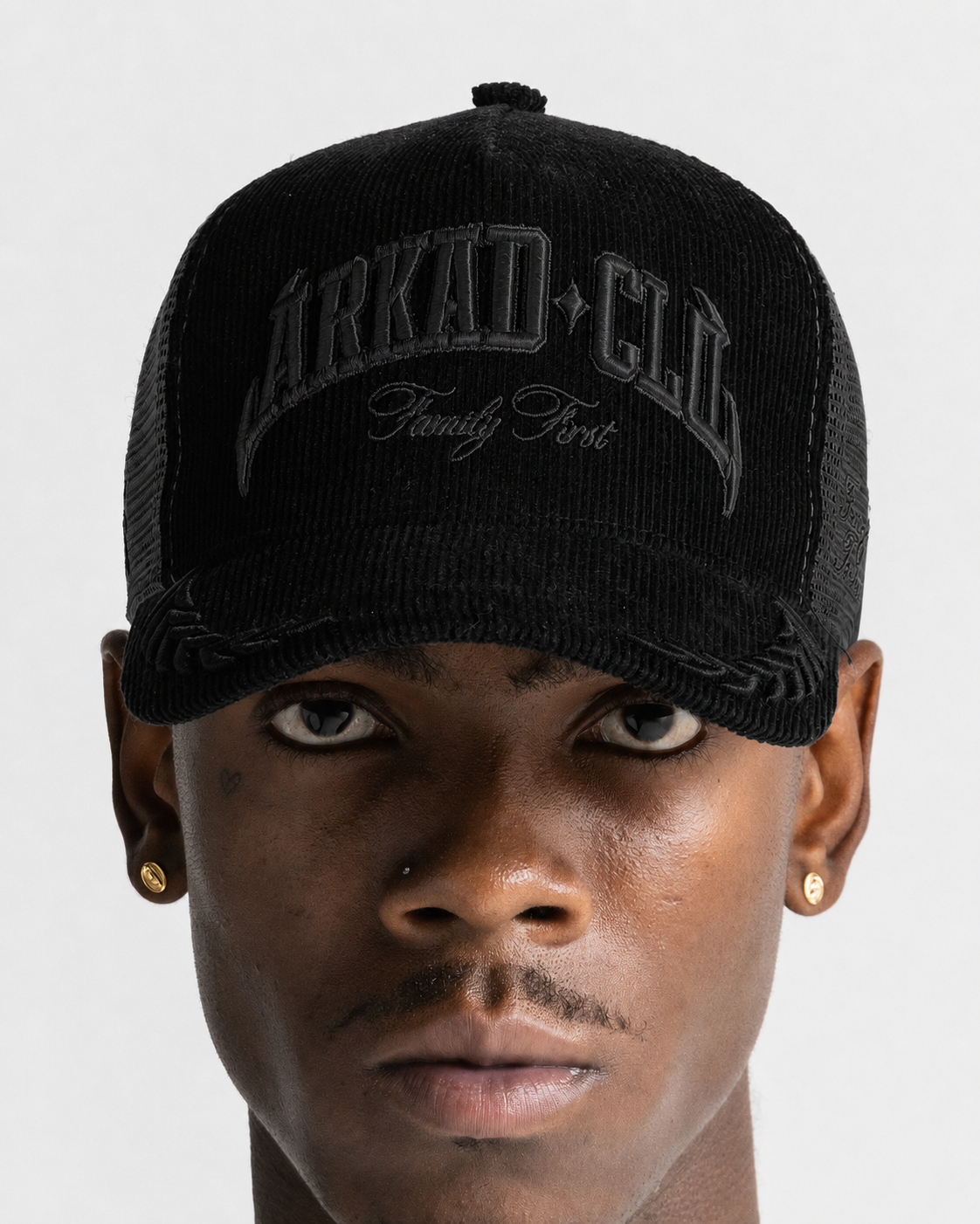 Gorra Corduroy Negra Con Negro FF