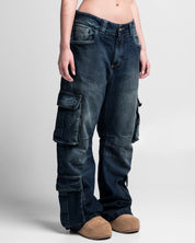Jean Cargo Dirty Azul - Unisex