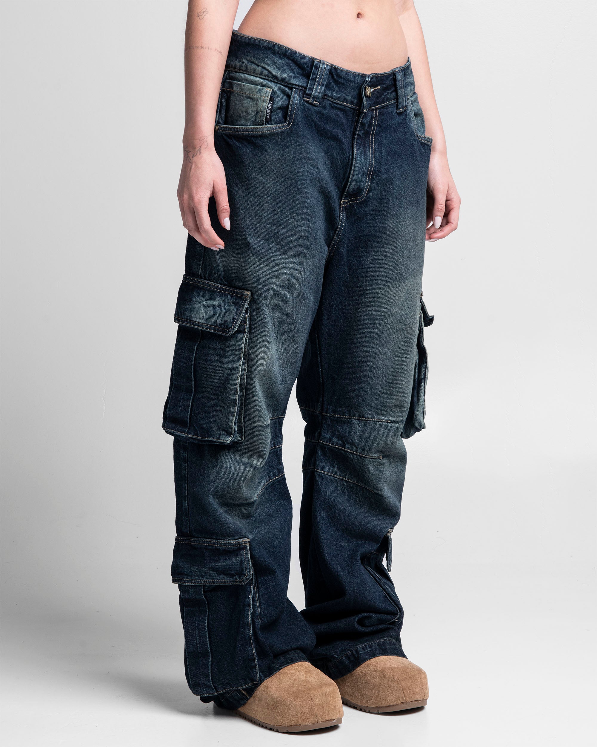 Jean Cargo Dirty Azul - Unisex